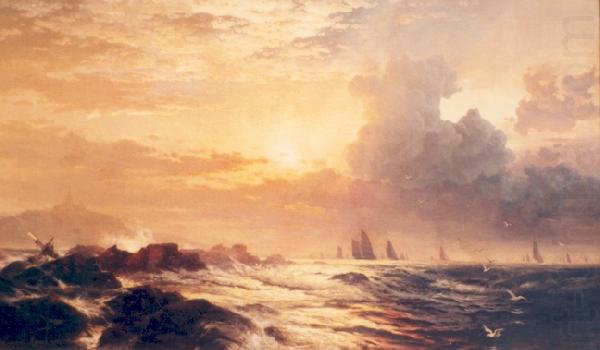 Yachting at Sunset, Edward Moran